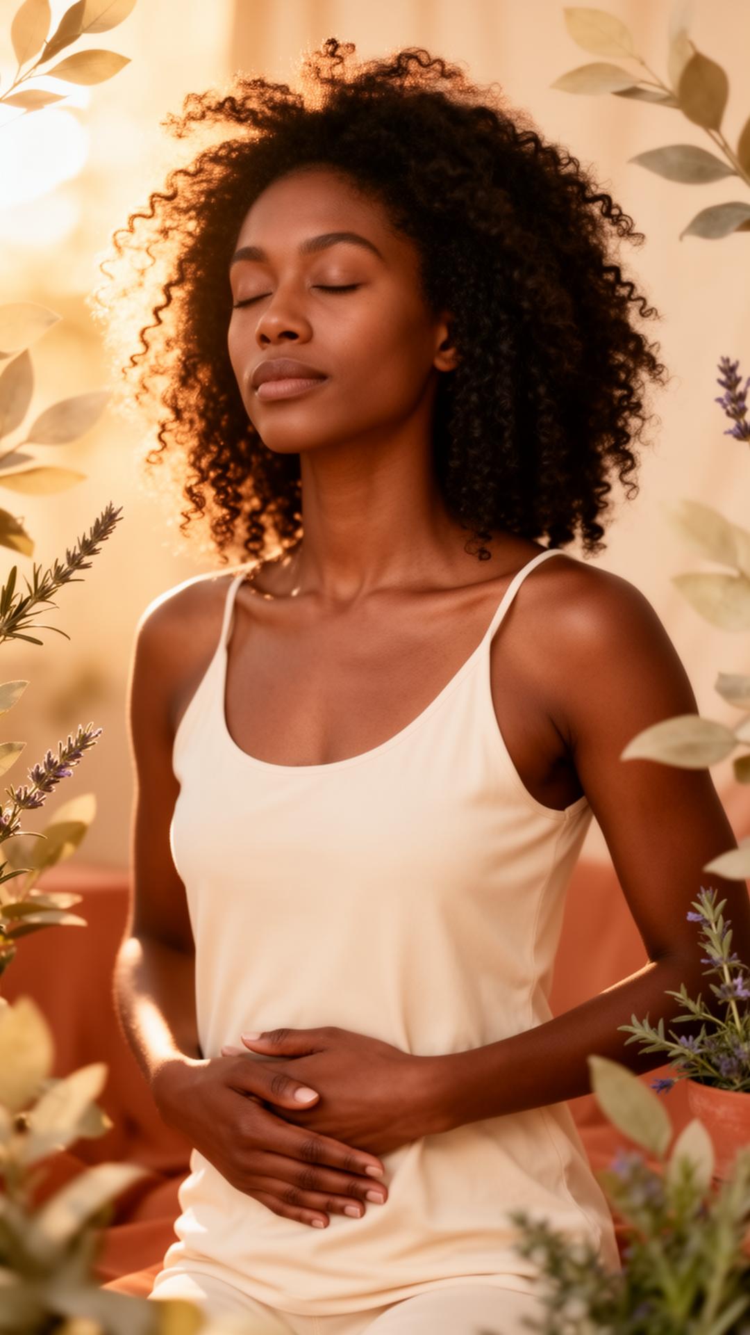 Woman finding peace and natural healing